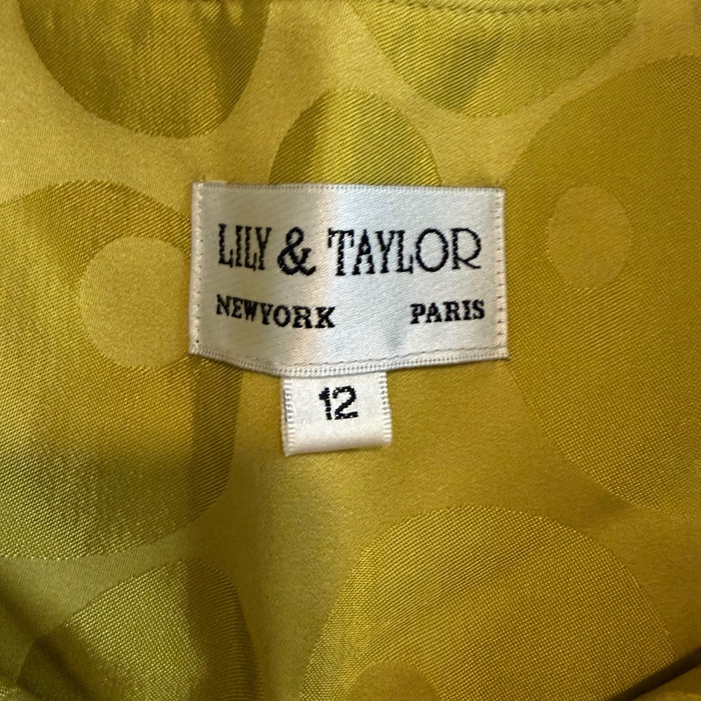 Lily & Taylor Vintage 3 Piece Suit Set Green Size 12 Jacket Skirt Tank Top - Picture 10 of 16